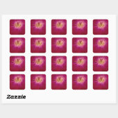 Petal Perfection: Geruit Roos Petal Pattern Art Vierkante Sticker (Vel)