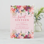 Petal Perfection Sweet Zestien Uitnodiging (Staand voorkant)