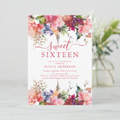 Petal Perfection Sweet Zestien Uitnodiging (Staand voorkant)