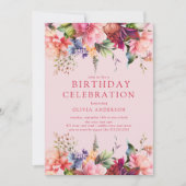 Petal Perfection Verjaardag uitnodiging (Voorkant)