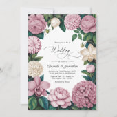 Petal Pink, Ballet Rose & Soft Linen Wedding Kaart (Voorkant)