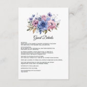Petal Pink, Cornflower Blue & Mauve Gastgegevens Informatiekaartje (Voorkant)