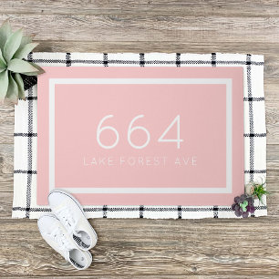 Petal Pink Gepersonaliseerd adresnummer Deurmat