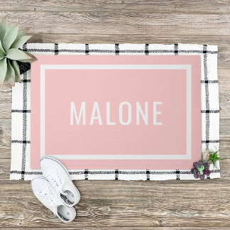 Petal Pink Gepersonaliseerde Familienaam Doormat Deurmat