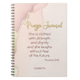 Petal Pink Gold Marble Accent - persoonlijk gepers Notitieboek