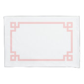 Petal Pink Griekse Key Border Standaard Kussensloop (Voorkant-Links)