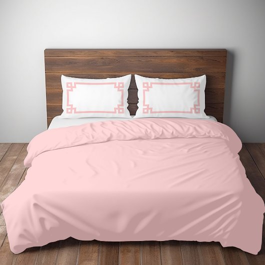 Petal Pink Griekse Key Border Standaard Kussensloop