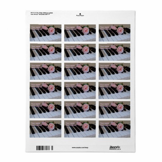 Petal Pink Keys Etiket (Full Sheet)