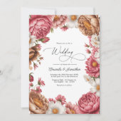 Petal Pink, Mocha Latte & Ivory Pearl Wedding Kaart (Voorkant)