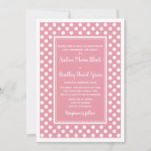 Petal Pink White Polka Dot Weddenschap Kaart (Voorkant)