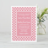 Petal Pink White Polka Dot Weddenschap Kaart (Staand voorkant)