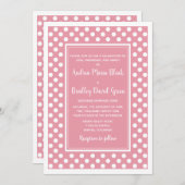 Petal Pink White Polka Dot Weddenschap Kaart (Voorkant / Achterkant)
