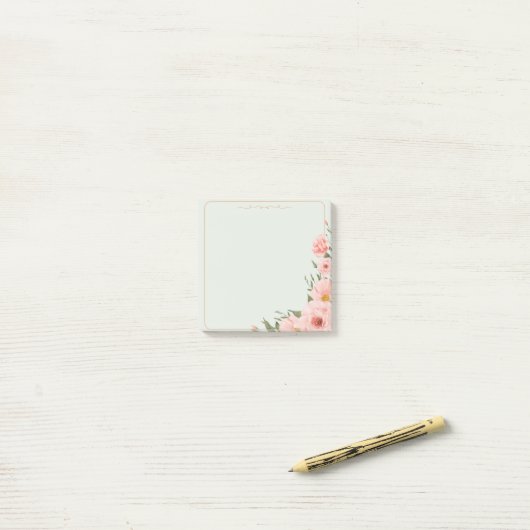 Petal Pledge – Waterverf Post-it® Notes (Op bureau)