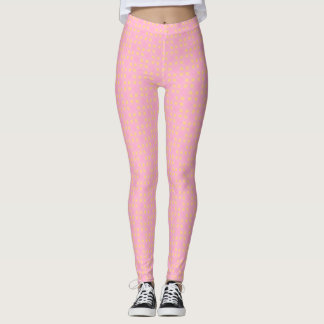 Petal Pop – Naadloos geometrisch patroon in roze e Leggings