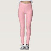 Petal Pop – Pink & Gold Seamless Geometric Pattern Leggings (Voorkant)