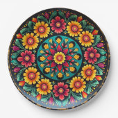 💀🎉Petal Pop Serveware Doom Día de los Muertos Papieren Bordje (Voorkant)