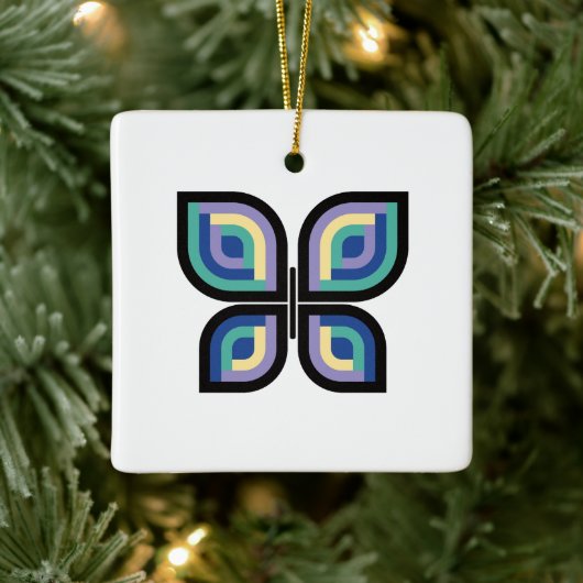 Petal Prism Butterfly Keramisch Ornament (Boom)