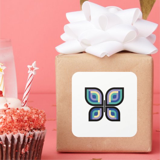 Petal Prism Butterfly Vierkante Sticker (Feest)