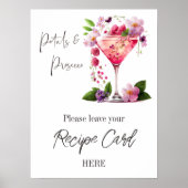 Petal Prosecco Bloem Bruidsfeest Recept Verzoek Poster (Voorkant)