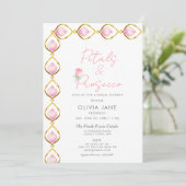 Petal Prosecco Gold Jewel Lijst Roos Vrijgezellenf Kaart (Staand voorkant)