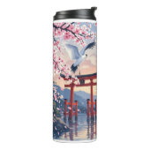 Petal Reverie—A Crane’s Serenade at Sundown Thermosbeker (Gedraaid links)