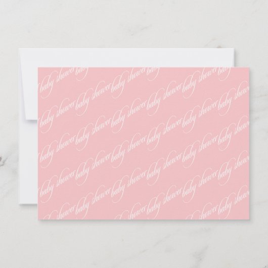 Petal roze Eenvoudige uitnodiging tot Baby shower (Achterkant)