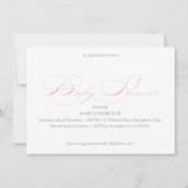 Petal roze Eenvoudige uitnodiging tot Baby shower (Voorkant)