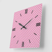 Petal roze, enamel look, bestudeerd raster vierkante klok (Hoek)