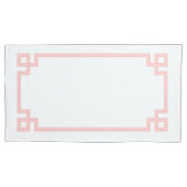 Petal Roze Griekse Sleutel Grens Koning Maat Kussensloop (Voorkant-Links)