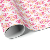 Petal Scallop in Pink and Orange Cadeaupapier (Rol Hoek)