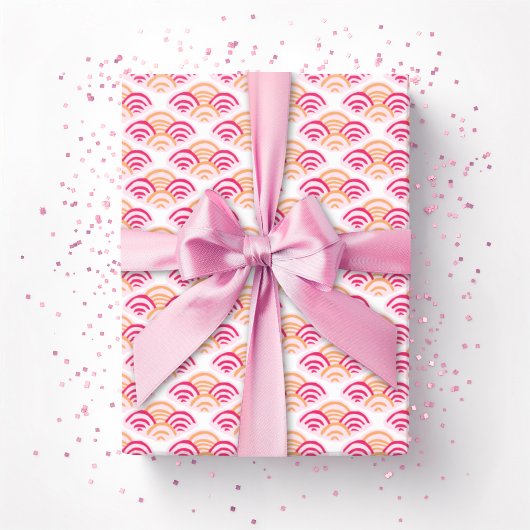 Petal Scallop in Pink and Orange Cadeaupapier