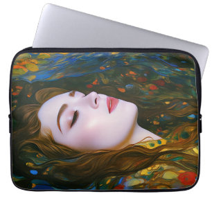 "Petal Serenity" - Vrouwen in Water Laptop Sleeve