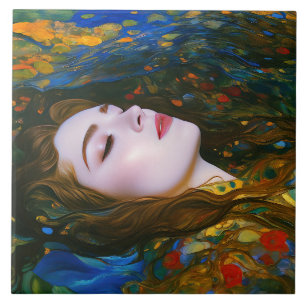 “Petal Serenity” - Vrouwen in water Tegeltje