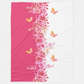 Petal Soft Pink Butterfly Sherpa Blanket Fleece Deken (Voorkant)