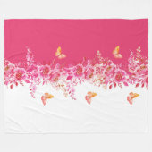 Petal Soft Pink Butterfly Sherpa Blanket Fleece Deken (Voorkant (Horizontaal))