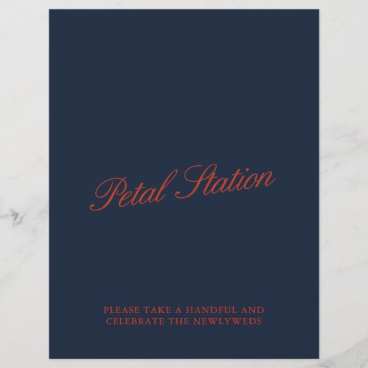Petal Station  Rood & Deep Blue Wedding Sign (Voorkant)