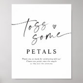 Petal Toss Modern Handwritten Wedding Sign Poster (Voorkant)