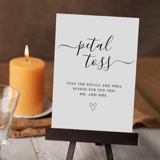 Petal Toss Sign Sjabloon Minimalistisch Petal Vers Kaart