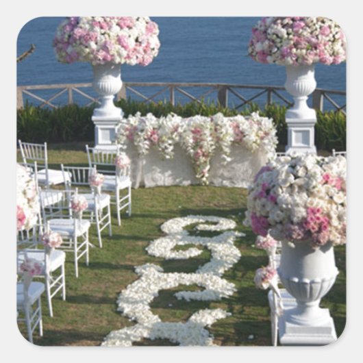 Petal-Wedding-Aisle-Runners-20 Vierkante Sticker (Voorkant)