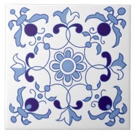 Petal Whimsy Blue Tones Tegeltje