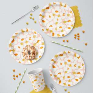 Petal Whimsy Perzik & Goudsbloem Papieren Bordje