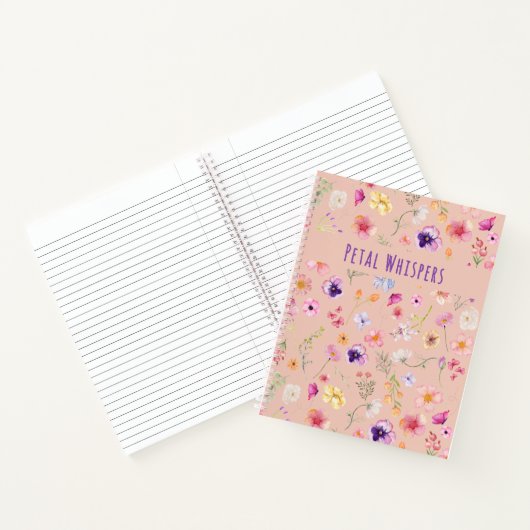 Petal Whispers Notitieboek - Blush Garden Bliss (Binnen)