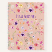 Petal Whispers Notitieboek - Blush Garden Bliss (Voorkant)