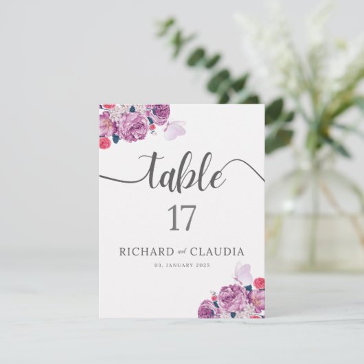Petal Whispers Tafelnummerbord (Staand voorkant)