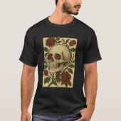 Petaled Sight -  schedel en Rozen ontwerp T-shirt (Voorkant)