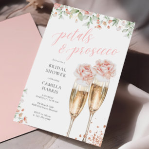 Petalen en Prosecco Bloemblush Vrijgezellenfeest Kaart