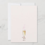 Petalen en Prosecco Bloemen en Glas Vrijgezellenfe Kaart (Achterkant)