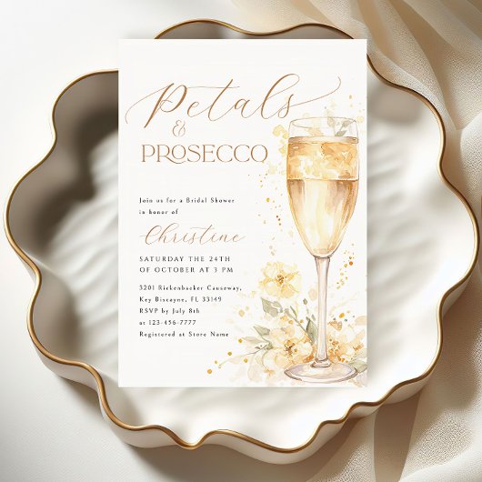 Petalen en Prosecco Bloemen Vrijgezellenfeest Kaart