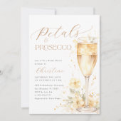 Petalen en Prosecco Bloemen Vrijgezellenfeest Kaart (Voorkant)