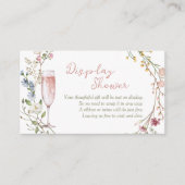 Petalen en Prosecco Bridal Display Douche Informatiekaartje (Voorkant)